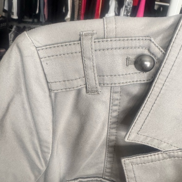 White House Black Market Light Silver/Gray Utility Jacket - Picture 3 of 5